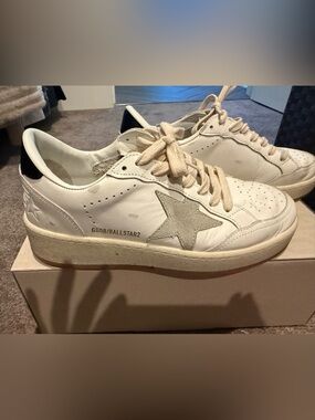Golden Goose Ball Star2 Sneakers in White with Gray Star